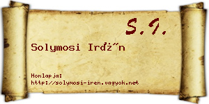 Solymosi Irén névjegykártya